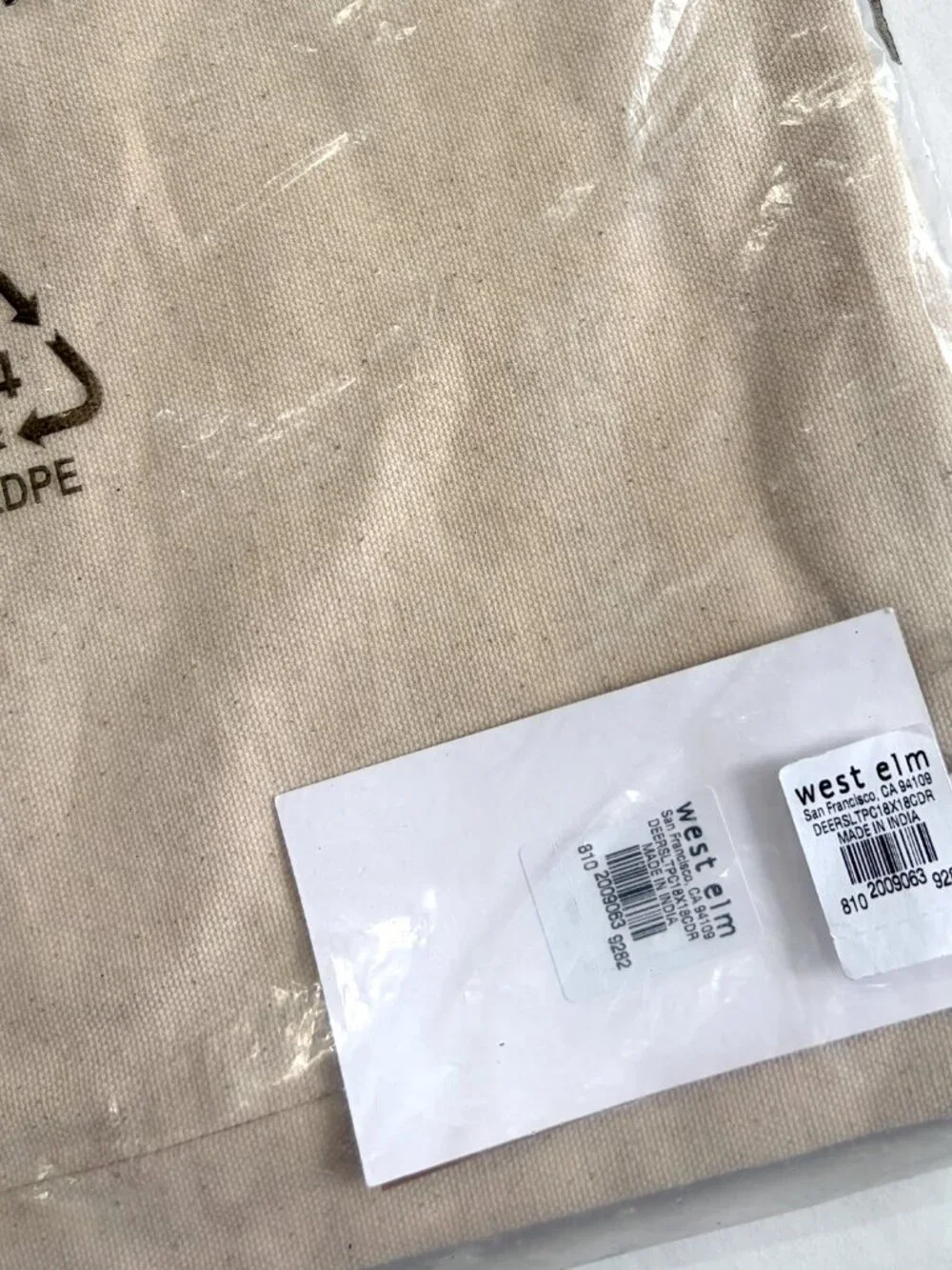 West Elm NWT Hand Embroidered Deer Silhouette Pillow Cover 18